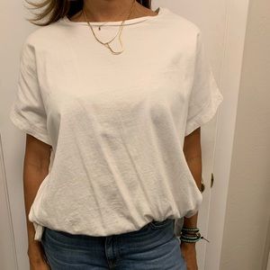 Anthropologie white T w/ tie sides